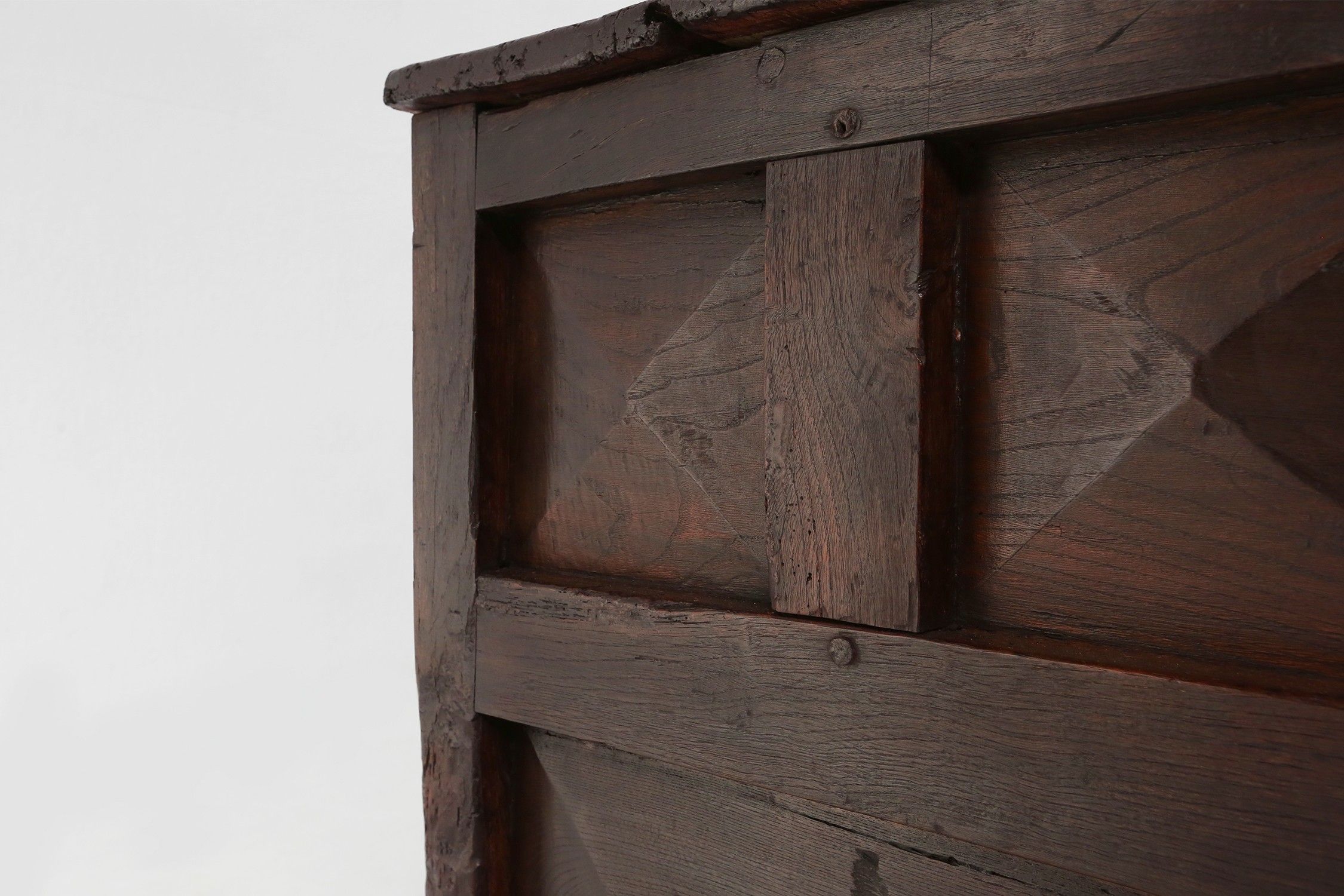 Unique 16th century French geometric sideboard in oakthumbnail